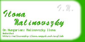 ilona malinovszky business card